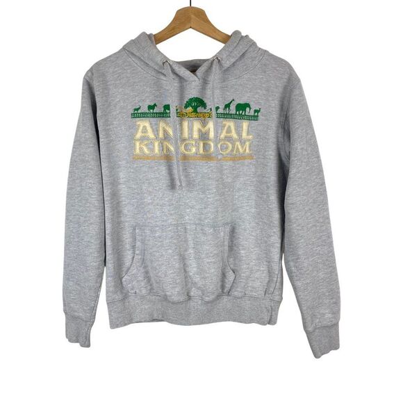 Disney Parks Animal Kingdom Vintage Gray Pullover Hoodie Sweater